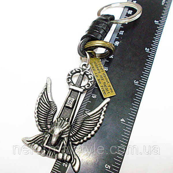 Брелок для ключей "Орёл" (58х40мм). Металл с кожаными вставками. - фото 3 - id-p1225640002