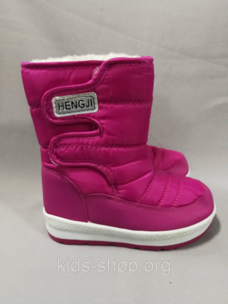 Зимові рожеві дуті чобітки для дівчинки 27,розмір