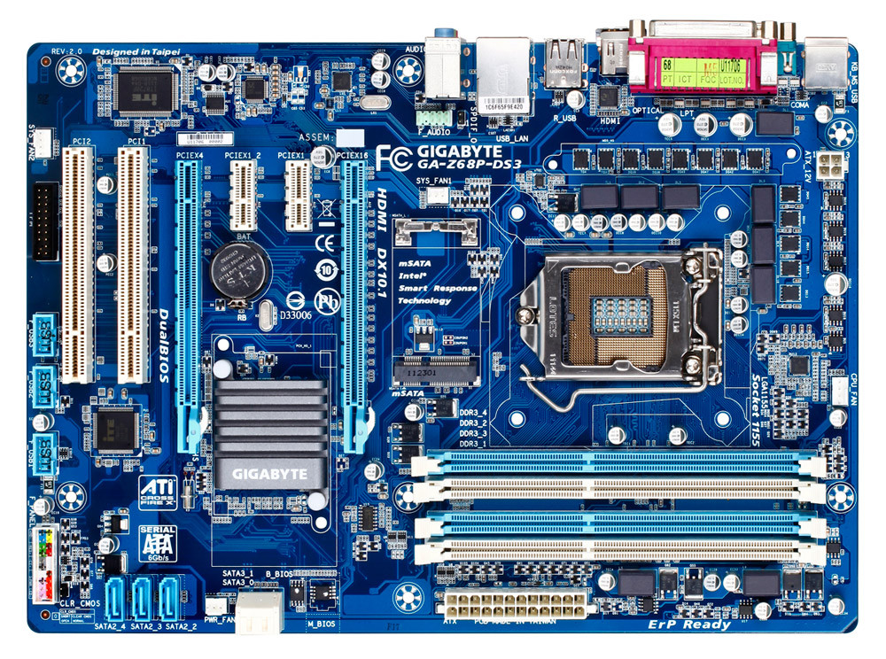Материнська плата Gigabyte GA-Z68P-DS3 Socket 1155 OEM Гарантія 3 міс., фото 1