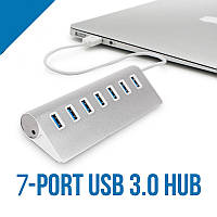 Концентратор зарядное устройство USB 3.0 адаптер Hub 7 port Aluminum GF7622 Серебристый