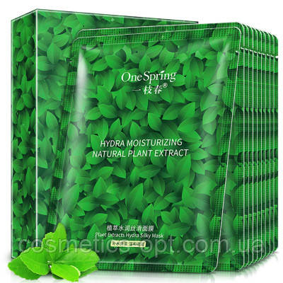 Тканинна маска для рясного зволоження з екстрактом камелії ONE SPRING Plant Extract Facial Mask