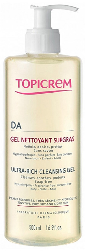 Ультра-обогащенный очищающий гель для лица и тела Topicrem DA Ultra-rich Cleansing Gel