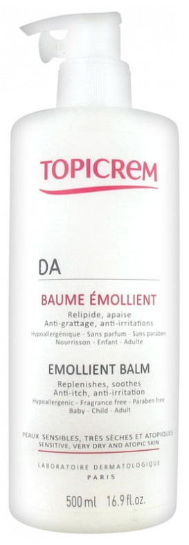 Смягчающий бальзам Топикрем ДА для лица и тела Topicrem DA Emollient Balm 500мл