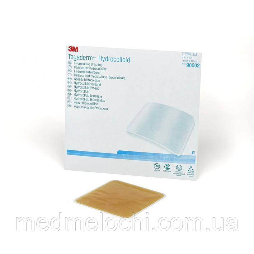 Tegaderm™ Гідроколоїдна пов'язка, квадрат без адгезивного краю, 10х10 см