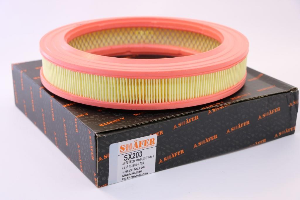 Фільтр повітряний SHAFER SX203 (SCT SB 208) Opel Kadett C, D, E, Vectra A, Astra F, 1.2-1.9 Petrol, 72-94