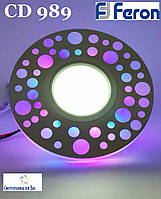 Декоративный встраиваемый светильник с LED подсветкой Feron CD989 RGB MR-16