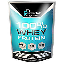 Концентрат сироваткового протеїну Powerful Progress 100% Whey Protein 1 кг полуниця, фото 5