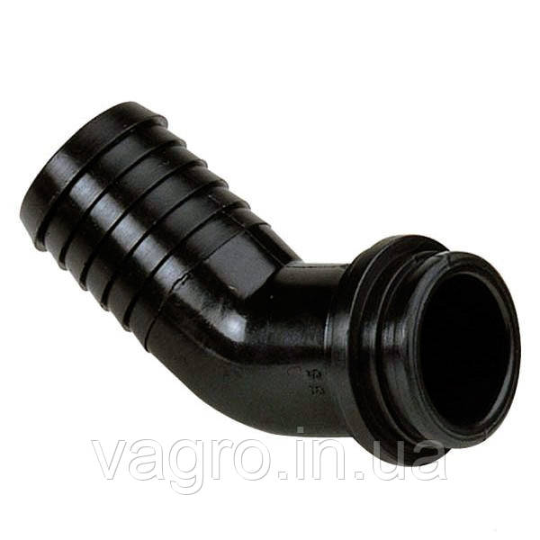 Штуцер кутовий 45град, шланг Д=40 мм, гайка барашкова G1 1/2 Arag, Італія