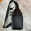 Шкіряна нагрудна сумка-слінг H.T leather, фото 2