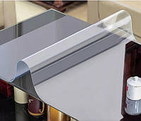 Мягкое стекло Прозрачная силиконовая скатерть на стол Soft Glass Защита для мебели 2.7х1.0м (толщина 1.5 мм)