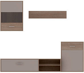 Меблева стінка Selena (Селену) колір сонома + латте, фото 3