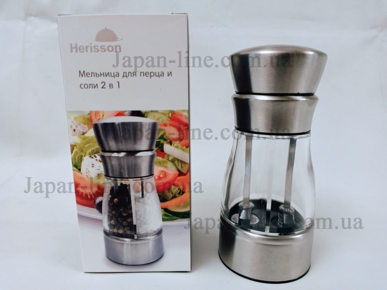 Млин для спецій та солі механічна 2 в 1 Herisson EZ-0008