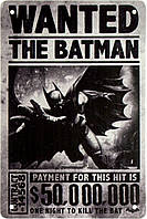 Металлическая табличка / постер "Бэтмен (В Розыске) / Batman Arkham Origins (Wanted)" 20x30см (ms-001944)
