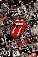 Металлическая табличка / постер "The Rolling Stones (Коллаж)" 20x30см (ms-001917)