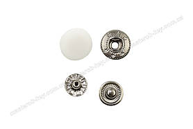 Кнопка пластикова 15 мм. Туреччина колір білий (50 шт. у пакованні)