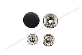 Кнопка пластикова 15 мм. Туреччина колір чорний (50 шт. у пакованні)