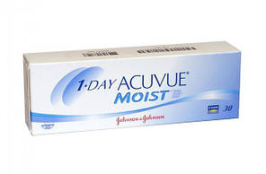 Одноденні контактні лінзи 1-Day Acuvue Moist - 30 шт/уп.