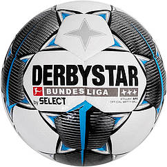 М'яч футбольний DERBYSTAR FB BL BRILLANT APS FIFA (147), біл/чорн/сір (3915900037)