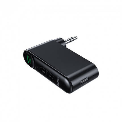 Аудиоадаптер для автомобіля BASEUS Bluetooth Qiyin AUX, чорний, фото 3
