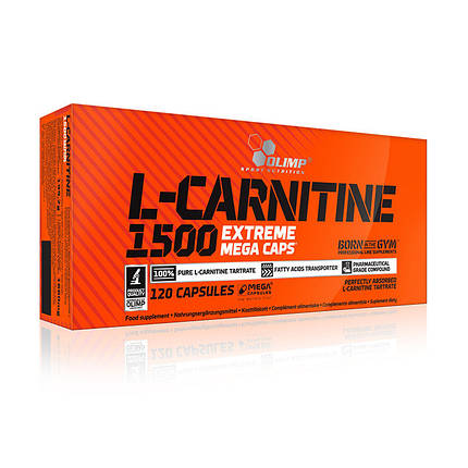 Л-карнітин Olimp L-Carnitine 1500 forte 120 капс Комплекс для схуднення та зниження ваги, фото 2