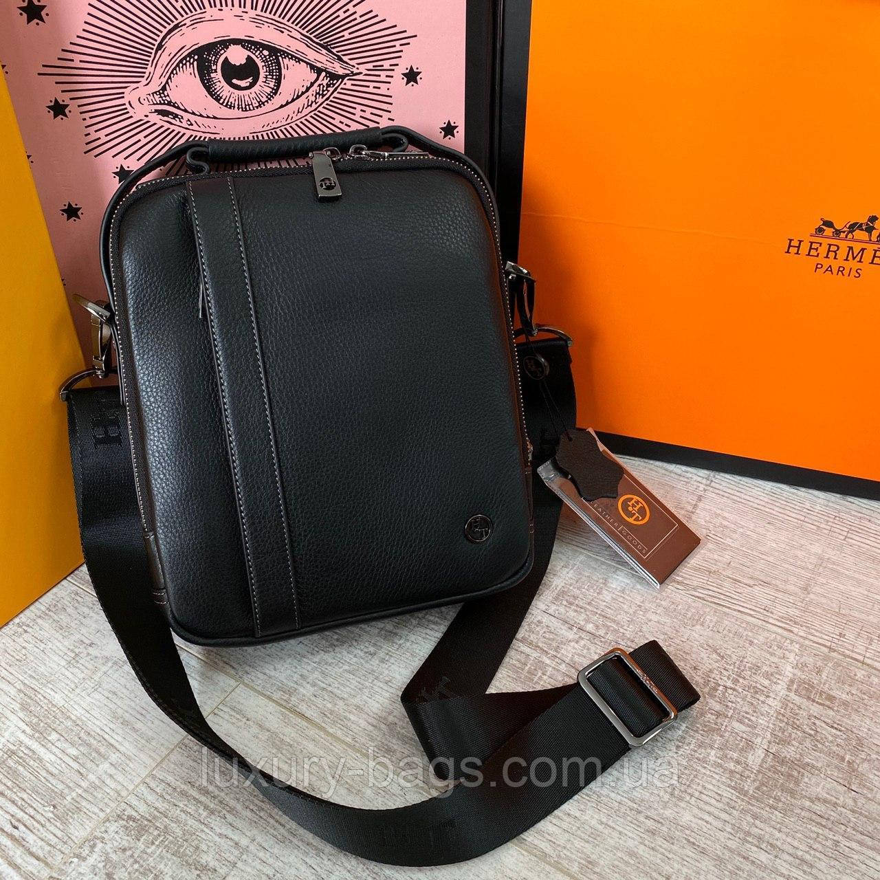 Чоловіча шкіряна сумка через плече H.T leather