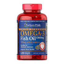 Омега 3 Triple Strength Omega-3 Fish Oil 1400 mg 120 капс риб'ячий жир, фото 3
