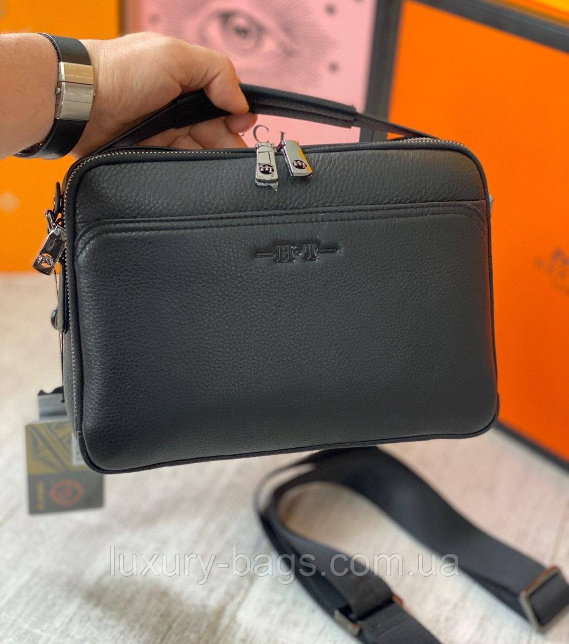 Чоловіча шкіряна сумка через плече H.T leather