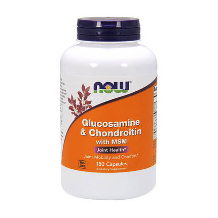Для суглобів і зв'язок NOW Glucosamine Chondroitin MSM 180 кап, фото 2