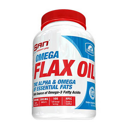 Омега 3 6 9 SAN Omega Flax Oil 100 капс Жирні кислоти, фото 2