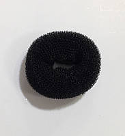 Черный бублик валик для волос , валик для создания объёма волос прически Черный 6-7 см маленький