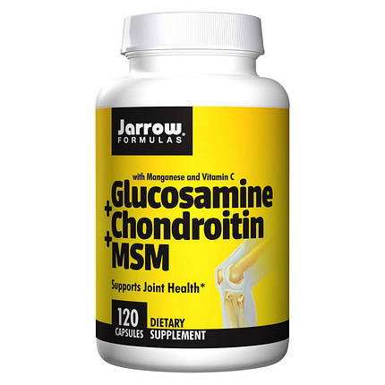 Для суглобів і зв'язок Jarrow Formulas Glucosamine Chongroitin MSM 120 капс, фото 2