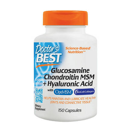 Для суглобів Doctor's s BEST Glucosamine Chondroitin MSM Hyaluronic Acid 150 капс, фото 2