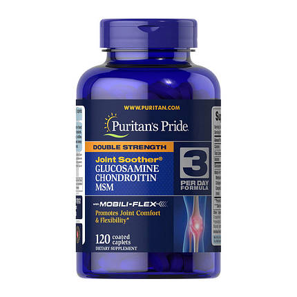 Puritan's Pride Double Strength Glucosamine, Chondroitin MSM 120 таб, фото 2