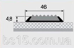Порог алюминиевый 17А с резинкой 1,8 метра серебро 4,8х46мм скрытое крепление - фото 2 - id-p161272652