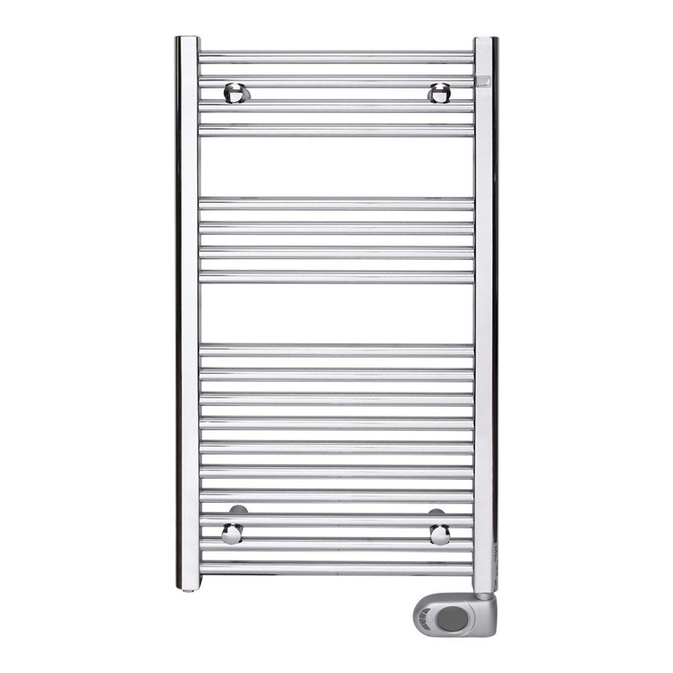 Полотенцесушитель електричний Zehnder Aura 500 x 906, хром з програмованим теном, прихована проводка