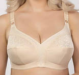 Бюстгальтер з м'якою чашкою для великих грудей, без кісточок, бежевий, фото 2