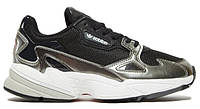 Жіночі Кросівки Adidas Falcon "Black Lacquered" - "Чорні Сірі Сріблясті" SL217 Жіночі Кросівки Adidas Falcon "Black Lacquered" - "Чорні Сірі Сріблясті"
