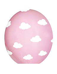 Кулька латексна 30 см "Хмари на рожевому"