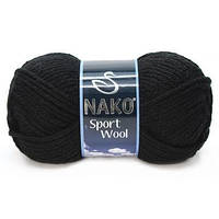 Пряжа Nako Sport Wool , цвет 217 чёрный