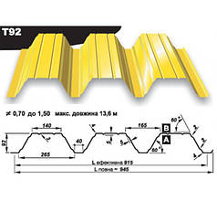Профнастил Т 92 • 0,88 мм ZN • Прушинскі •