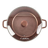 Каструля з кришкою Lexical LM-010212-5 з антипригарним мрамомрным покриттям 36 см Golden (2_009406), фото 3