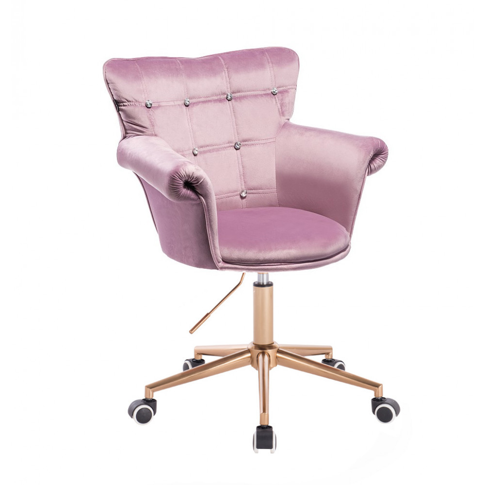 Перукарське крісло на пневматиці Hrove Form HR804CK верес велюр золота основа