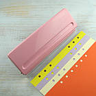 Рожевий дирокол для планера на 6 отворів для форматів А4, А5, А6, В4, В5 IND023b, фото 5