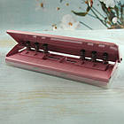 Рожевий дирокол для планера на 6 отворів для форматів А4, А5, А6, В4, В5 IND023b, фото 6