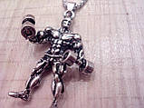 Чоловічий кулон ланцюжок Атлет гантелі прикрашання спорт-біжутерія, фото 10