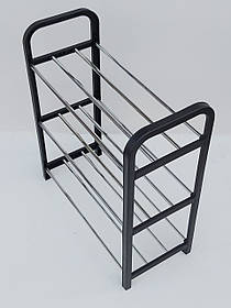 Полиця для взуття Д 42*Ш 18,5*В 47,5 см. Чорного кольору на 3 яруси.