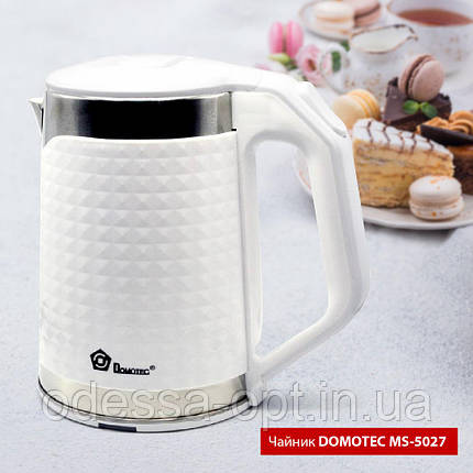Чайник Domotec MS-5027 (1500Вт, 2,20л) (Червоний та білий), фото 1