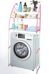 Полиця-стелаж підлогова над пральною машиною Біло-Рожева 152 см WM-63