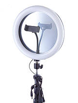 Професійна кільцева лампа D=26 см зі з'ємним дзеркалом і власником телефону, фото 2
