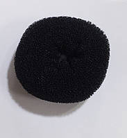 Черный бублик валик для волос, для создания объёма волос прически 11 см